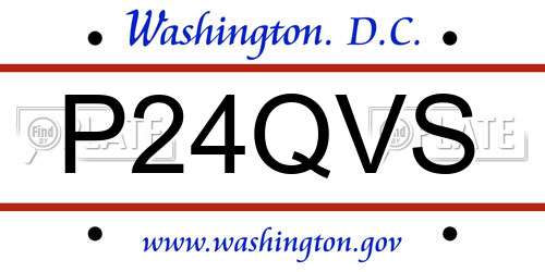 P24QVS District Of Columbia License Plate