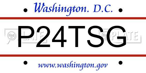 P24TSG District Of Columbia License Plate