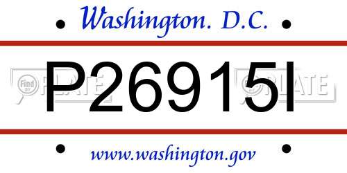 P26915I District Of Columbia License Plate