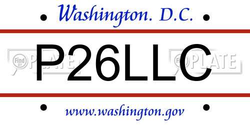 P26LLC District Of Columbia License Plate