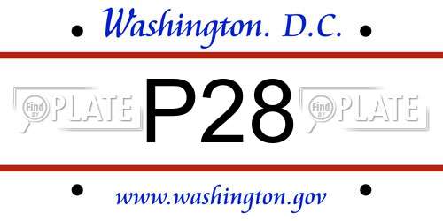 P28 District Of Columbia License Plate