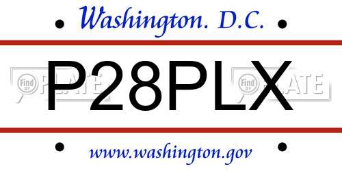 P28PLX District Of Columbia License Plate