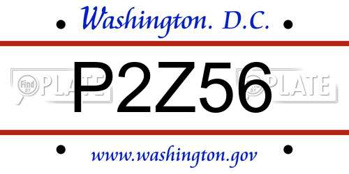 P2Z56 District Of Columbia License Plate