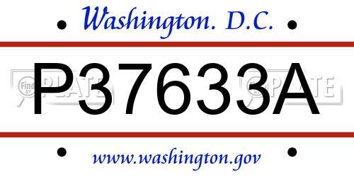 P37633A District Of Columbia License Plate