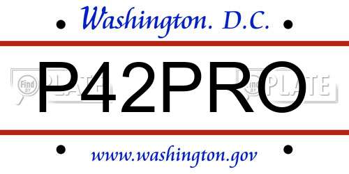 P42PRO District Of Columbia License Plate