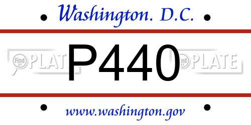 P440 District Of Columbia License Plate