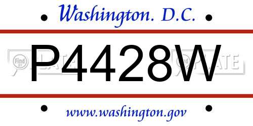 P4428W District Of Columbia License Plate