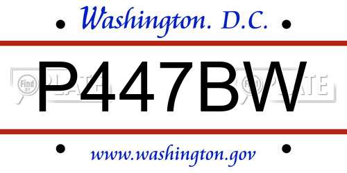 P447BW District Of Columbia License Plate