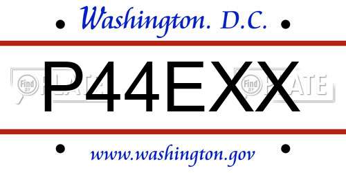 P44EXX District Of Columbia License Plate