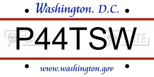 P44TSW District Of Columbia License Plate