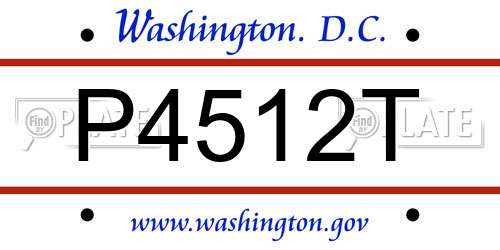 P4512T District Of Columbia License Plate