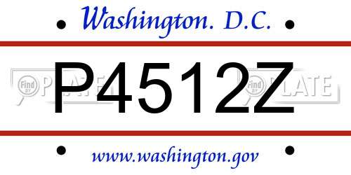 P4512Z District Of Columbia License Plate