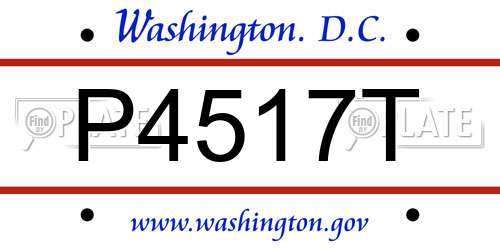 P4517T District Of Columbia License Plate