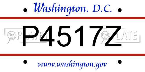 P4517Z District Of Columbia License Plate