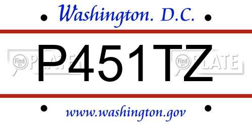 P451TZ District Of Columbia License Plate