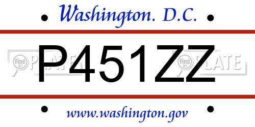 P451ZZ District Of Columbia License Plate