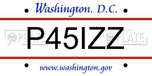 P45IZZ District Of Columbia License Plate