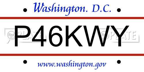 P46KWY District Of Columbia License Plate