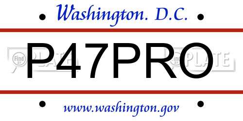 P47PRO District Of Columbia License Plate