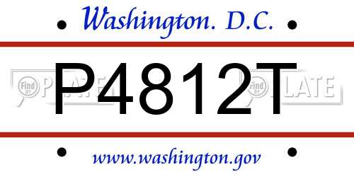 P4812T District Of Columbia License Plate