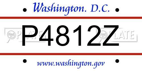 P4812Z District Of Columbia License Plate