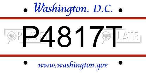 P4817T District Of Columbia License Plate