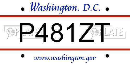P481ZT District Of Columbia License Plate