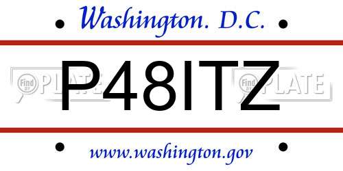 P48ITZ District Of Columbia License Plate