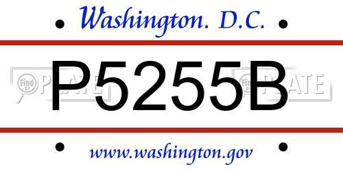 P5255B District Of Columbia License Plate
