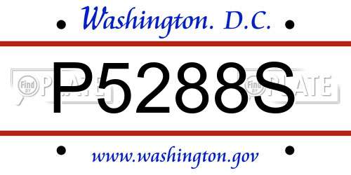 P5288S District Of Columbia License Plate