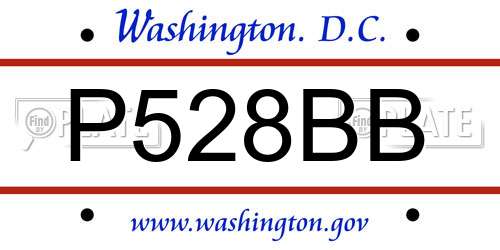 P528BB District Of Columbia License Plate