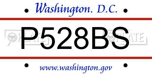 P528BS District Of Columbia License Plate