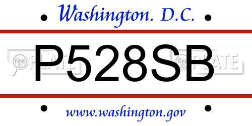 P528SB District Of Columbia License Plate