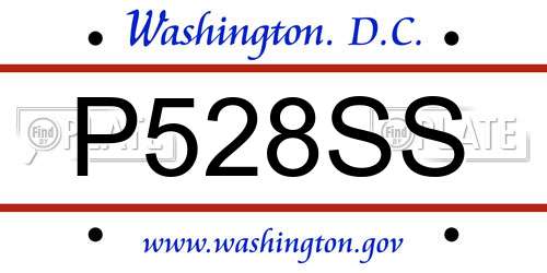 P528SS District Of Columbia License Plate