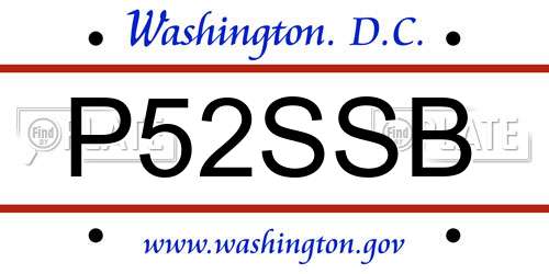 P52SSB District Of Columbia License Plate