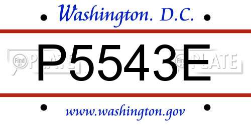 P5543E District Of Columbia License Plate