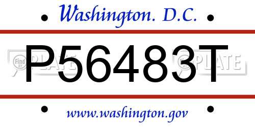 P56483T District Of Columbia License Plate