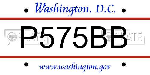 P575BB District Of Columbia License Plate