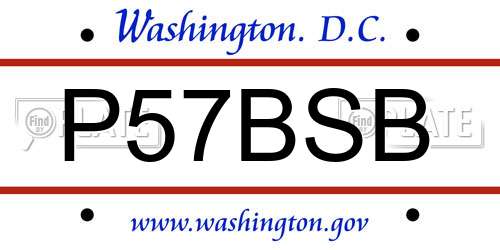 P57BSB District Of Columbia License Plate