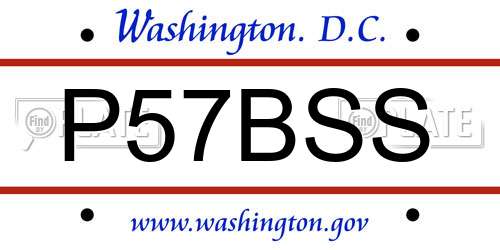 P57BSS District Of Columbia License Plate