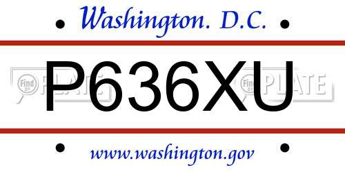 P636XU District Of Columbia License Plate