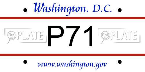 P71 District Of Columbia License Plate