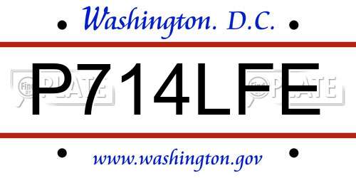 P714LFE District Of Columbia License Plate