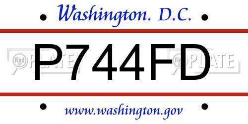 P744FD District Of Columbia License Plate