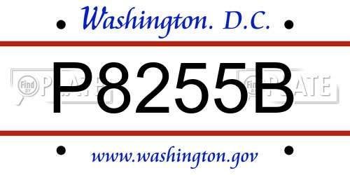 P8255B District Of Columbia License Plate