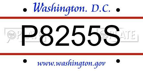 P8255S District Of Columbia License Plate
