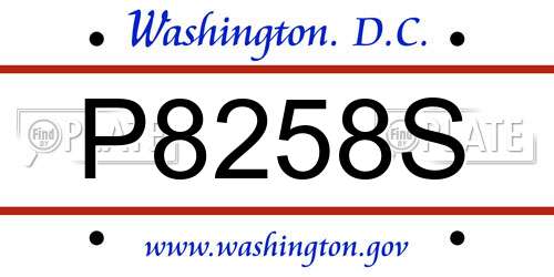 P8258S District Of Columbia License Plate