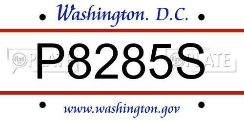 P8285S District Of Columbia License Plate