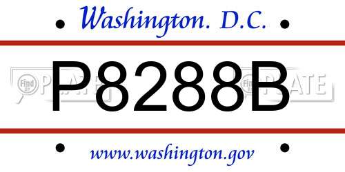 P8288B District Of Columbia License Plate