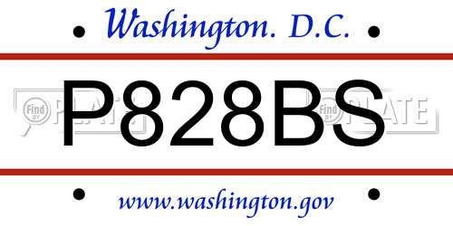 P828BS District Of Columbia License Plate
